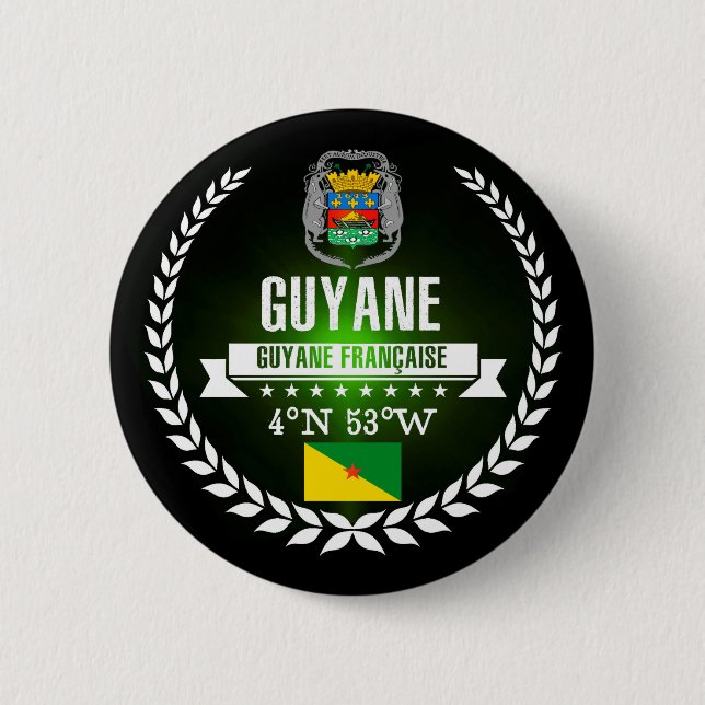 Badge Rond 5 Cm French Guiana (Devant)