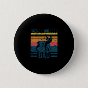 Badge Rond 5 Cm Frenchie Papa - Vintage Français Bulldog Papa