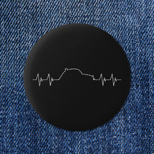 Badge Rond 5 Cm Fréquence d'impulsions de pulse de fréquence cardi