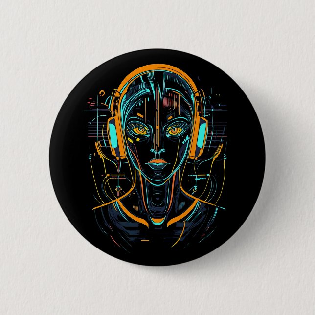 Badge Rond 5 Cm Fréquence Neuronale (Devant)
