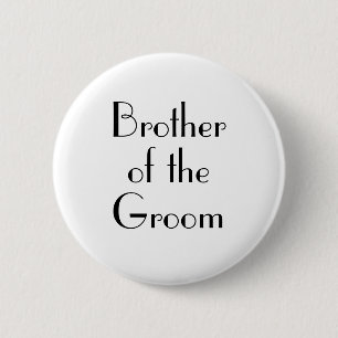 Badge Rond 5 Cm Frère Art Déco du Mariage Groom