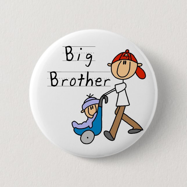 Badge Rond 5 Cm Frère avec le petit frère (Devant)