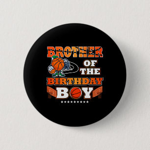 Badge Rond 5 Cm Frère De L'Anniversaire Garçon Bysketbyll Joueur B