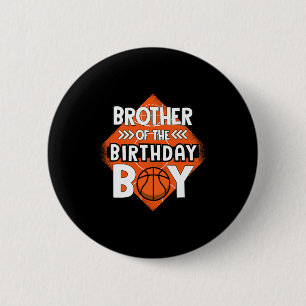 Badge Rond 5 Cm Frère De L'Anniversaire Garçon Frère Bysketbyll Bi