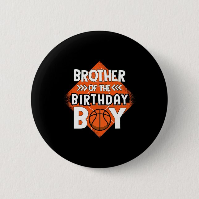 Badge Rond 5 Cm Frère De L'Anniversaire Garçon Frère Bysketbyll Bi (Devant)