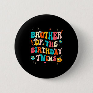 Badge Rond 5 Cm Frère des jumeaux d'anniversaire Garçons Filles Fê