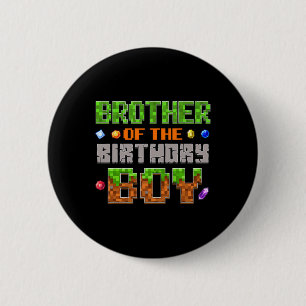 Badge Rond 5 Cm Frère du garçon fêté de la fête joueur de vidéo pi