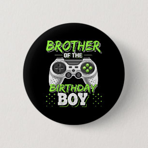 Badge Rond 5 Cm Frère du garçon qui fête son anniversaire jeu vidé
