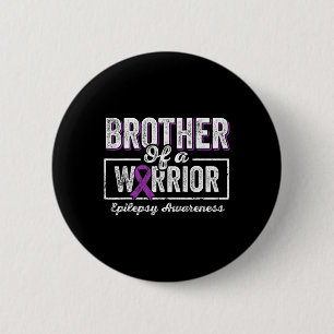 Badge Rond 5 Cm Frère D'Un Guerrier Épilepsie Frère Ribbo Violet
