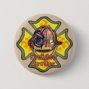 Badge Rond 5 Cm Frère pompier