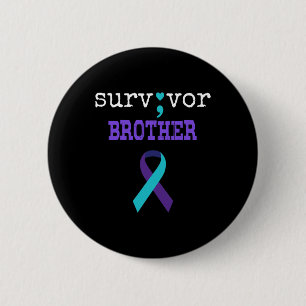 Badge Rond 5 Cm Frère Survivant Semicolon Don Prévention du suicid