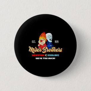 Badge Rond 5 Cm Frères de chauffage et de climatisation Noël Retro