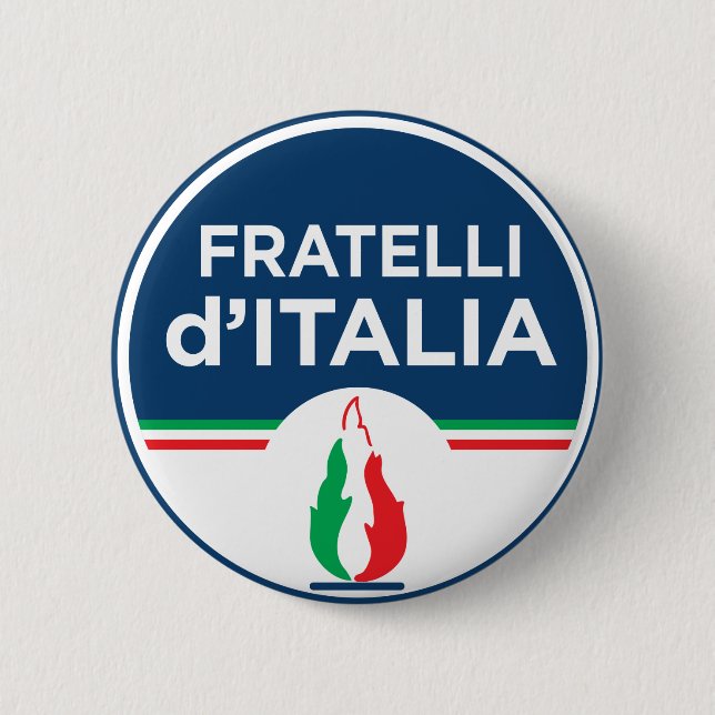 Badge Rond 5 Cm Frères d'Italie (Italien : Fratelli d'Italia, FdI (Devant)
