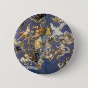 Badge Rond 5 Cm Fresque céleste d'astronomie vintage, constellatio