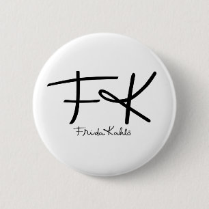 Badge Rond 5 Cm Frida Kahlo Floral Vintage