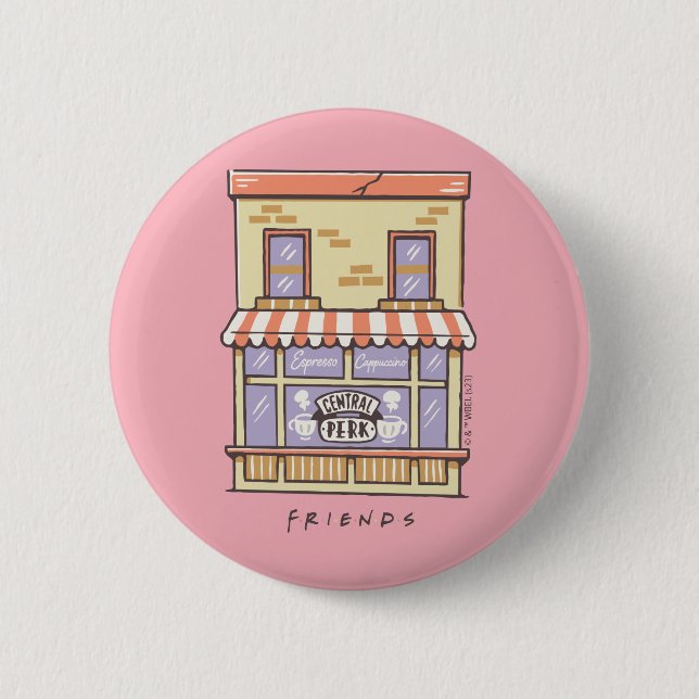 Badge Rond 5 Cm FRIENDS™ | Café Central Perk Dessin Animé (Devant)