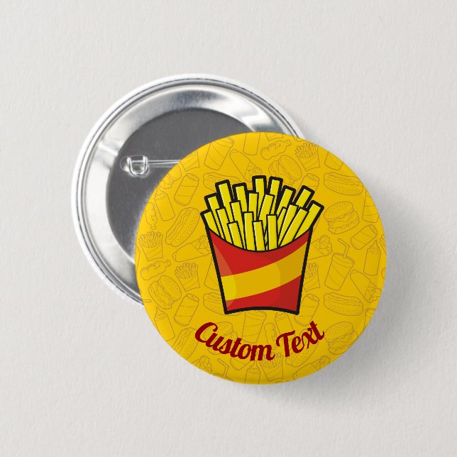 Badge Rond 5 Cm Fries françaises (Devant & derrière)