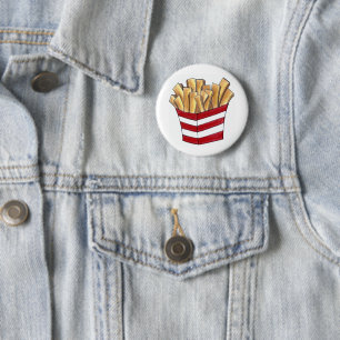 Badge Rond 5 Cm Fries frites Pommes de terre frites Alimentation r