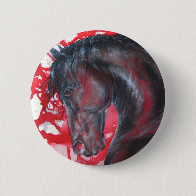 Badge Rond 5 Cm Friesian Fury Button Pin (Devant)