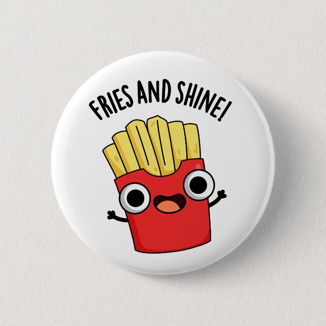 Badge Rond 5 Cm Frites Et Brille Blagues Nourriture Drôle  (Devant)