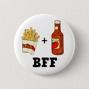 Badge Rond 5 Cm frites et Ketchup BFF
