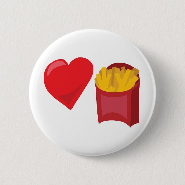 Badge Rond 5 Cm Fritures d'amour !  Personnalisable : (Devant)