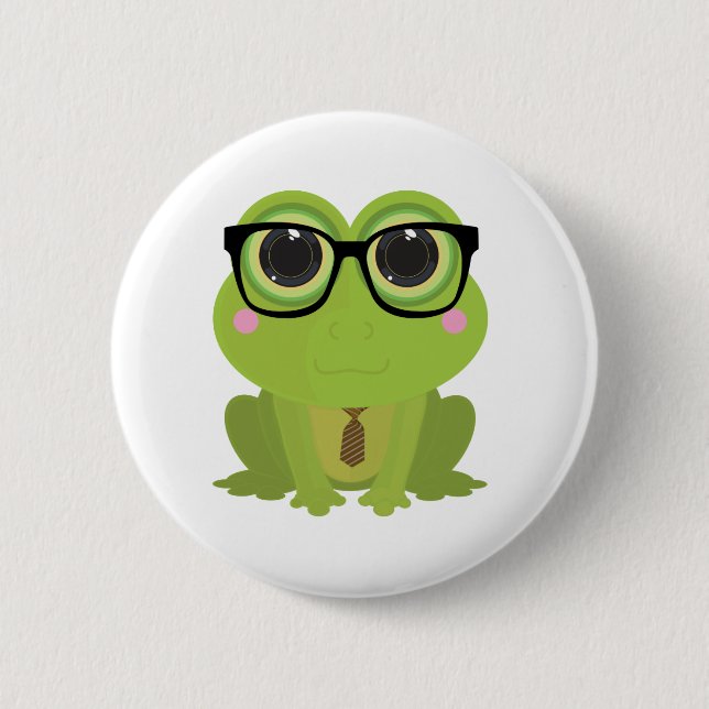 Badge Rond 5 Cm Frog Nerd (Devant)