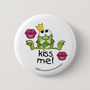 Badge Rond 5 Cm Frog Prince m'embrasse
