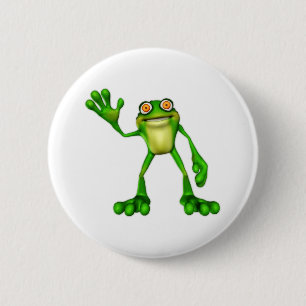 Badge Rond 5 Cm Froggie la chouette grenouille à caricatures