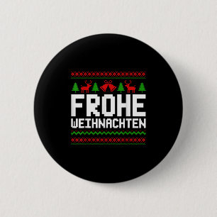 Badge Rond 5 Cm Frohe Weihnachten Joyeux Noël En Allemand Drôle