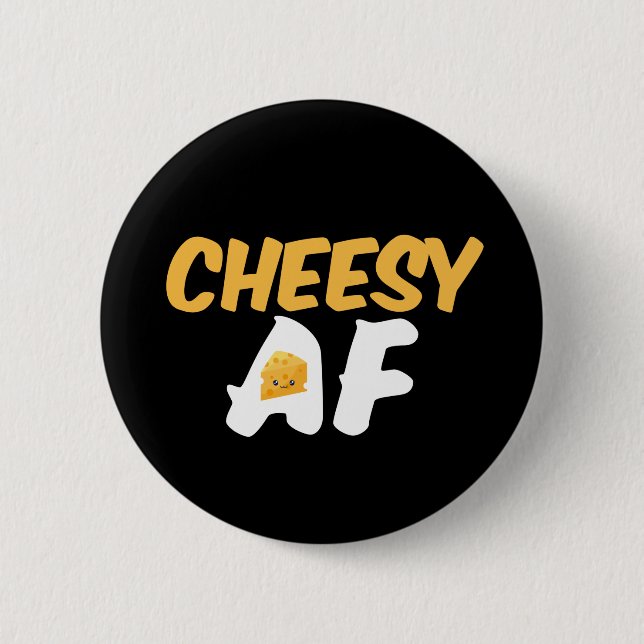 Badge Rond 5 Cm Fromage AF Amusant et fromage mignon (Devant)