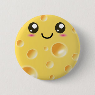 Badge Rond 5 Cm Fromage heureux mignon de Kawaii