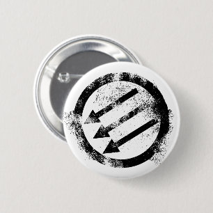 Badge Rond 5 Cm Front en fer anti-fasciste en état de détresse