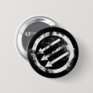 Badge Rond 5 Cm Front en fer anti-fasciste en état de détresse