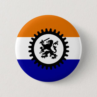 Badge Rond 5 Cm Front noir Orange Blanc Bleu