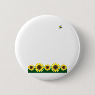 Badge Rond 5 Cm Frontière de tournesol