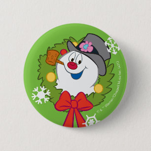 Badge Rond 5 Cm Frosty the Snowman™   Crème Frosty Holiday
