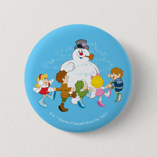 Badge Rond 5 Cm Frosty the Snowman™   Frosty & Enfants Jouer