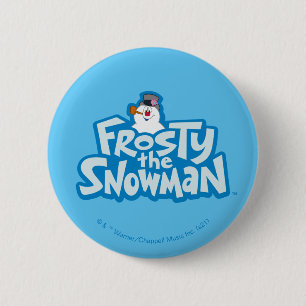 Badge Rond 5 Cm Frosty the Snowman™   Logo empilé gelé
