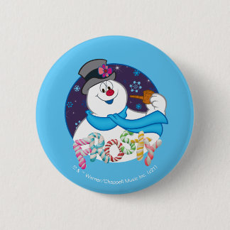 Badge Rond 5 Cm Frosty the Snowman™ | Nom du Sucre de canne coloré