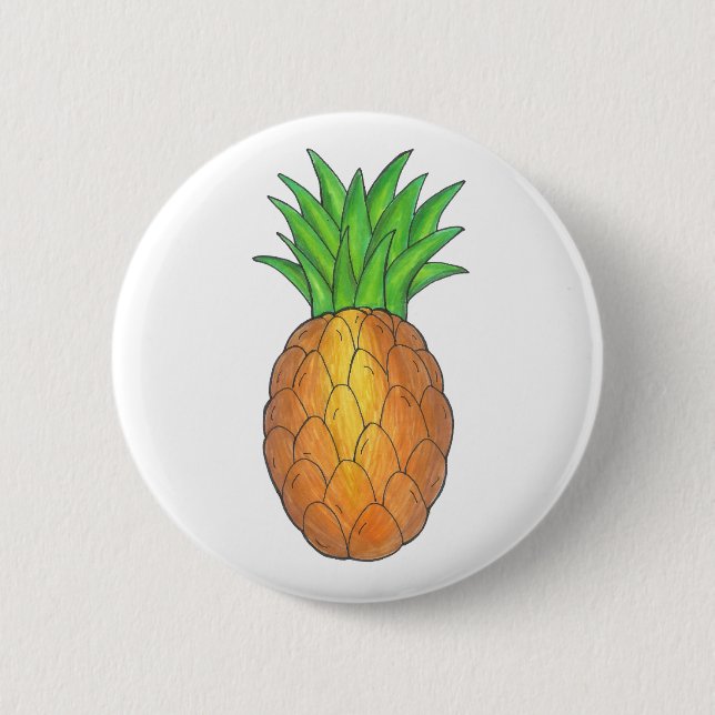 Badge Rond 5 Cm Fruit d'ananas de l'île tropicale Hawaii Hawaii (Devant)