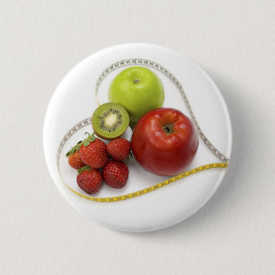 Badge Rond 5 Cm Fruit de feuillage de nutritionniste de bouton