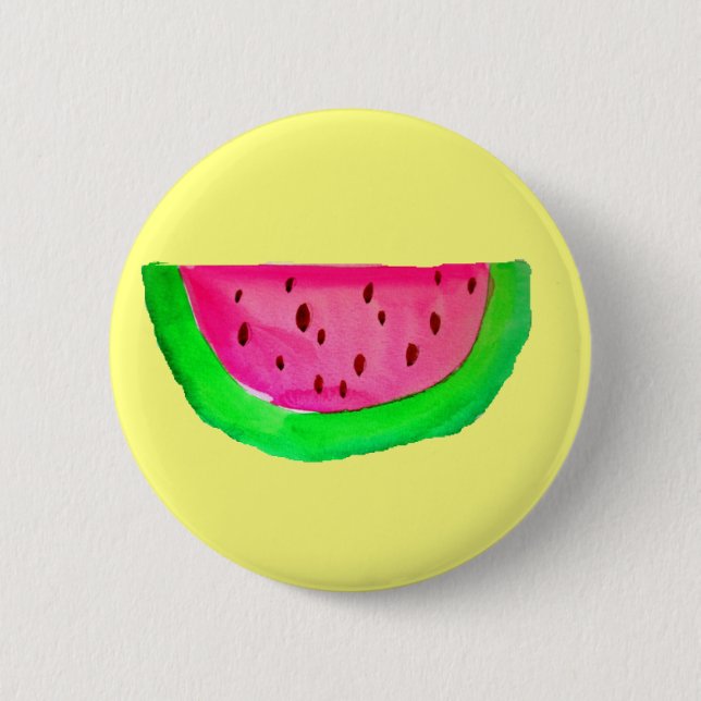 Badge Rond 5 Cm Fruit de pastèque rose juteux (Devant)