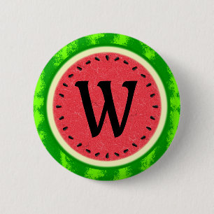 Badge Rond 5 Cm Fruit d'été de tranche de pastèque avec le