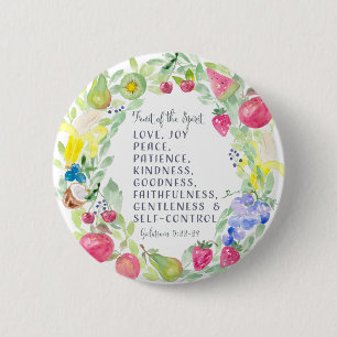 Badge Rond 5 Cm Fruit Of Spirit Aquarelle Artwork