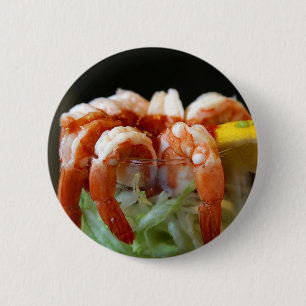 Badge Rond 5 Cm Fruits de mer de laitue de citrons de cocktail de