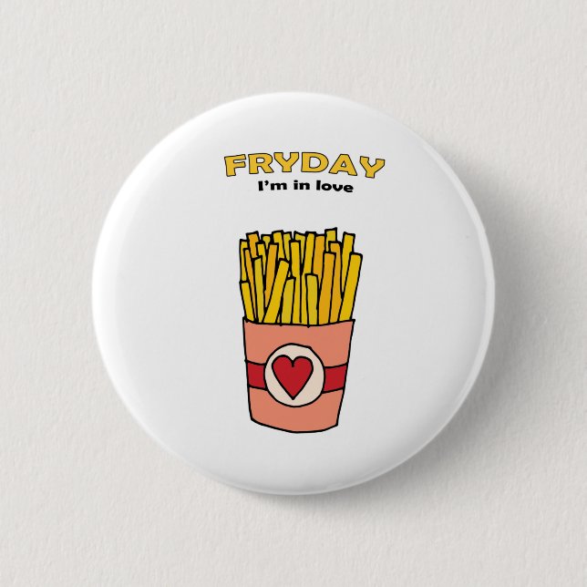 Badge Rond 5 Cm Fry Day Je suis amoureux (Devant)