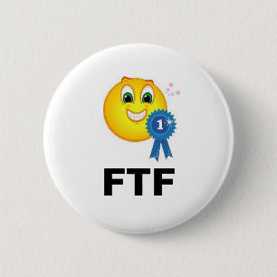 Badge Rond 5 Cm FTF d'abord pour trouver le butin de Geocaching de