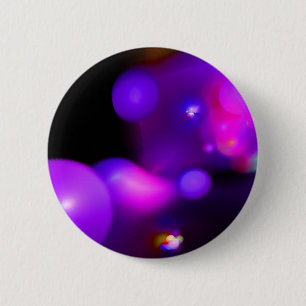 BADGE ROND 5 CM FUCHSIE ROSE PURPLE BULLES DE FRACTAL NOIR