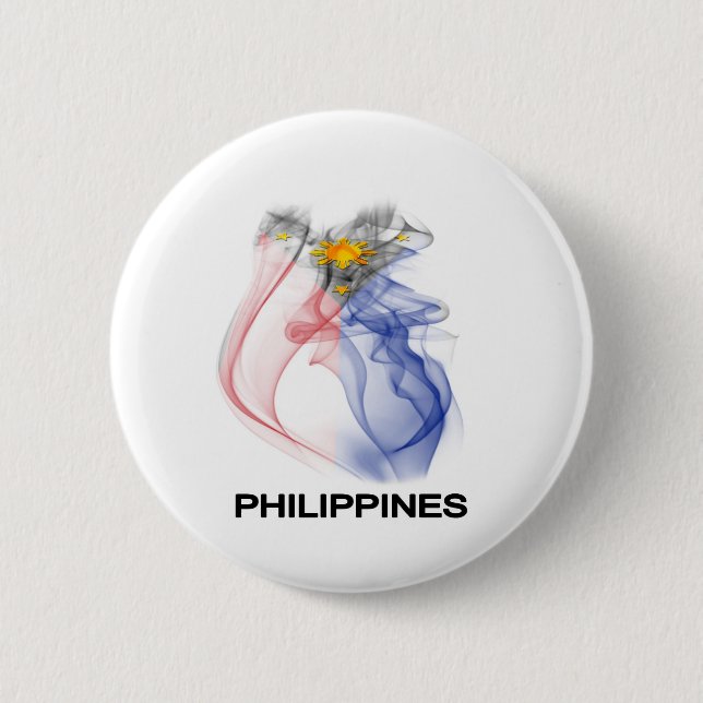 Badge Rond 5 Cm Fumée PHILIPPINE de DRAPEAU (Devant)
